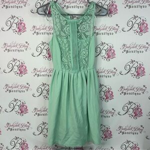 Zara Mint Green Backless Lace Dress